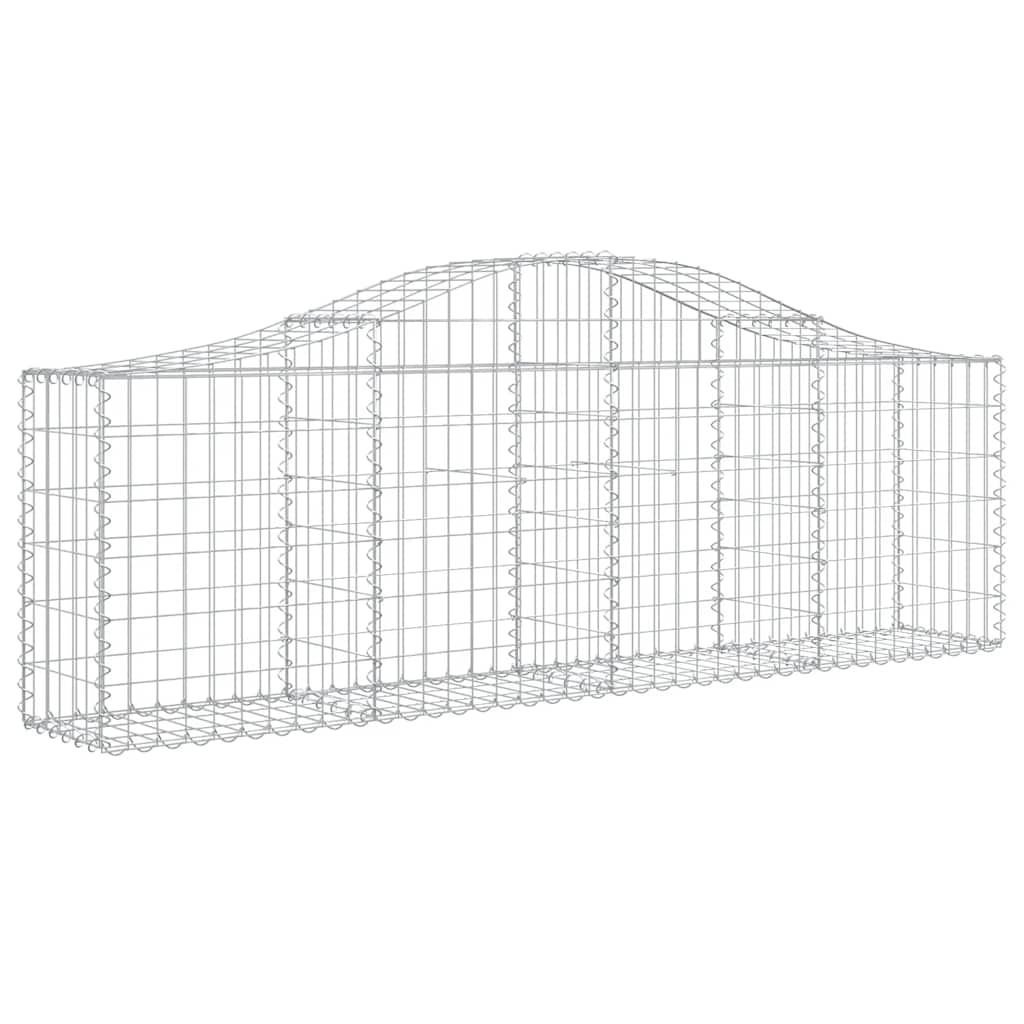 vidaXL Arched Gabion Baskets 3 pcs 200x30x60/80 cm Galvanised Iron