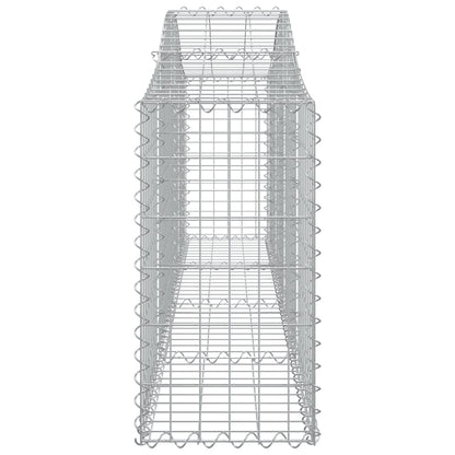 vidaXL Arched Gabion Baskets 4 pcs 200x30x60/80 cm Galvanised Iron