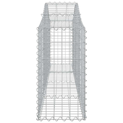vidaXL Arched Gabion Baskets 10 pcs 200x30x60/80 cm Galvanised Iron