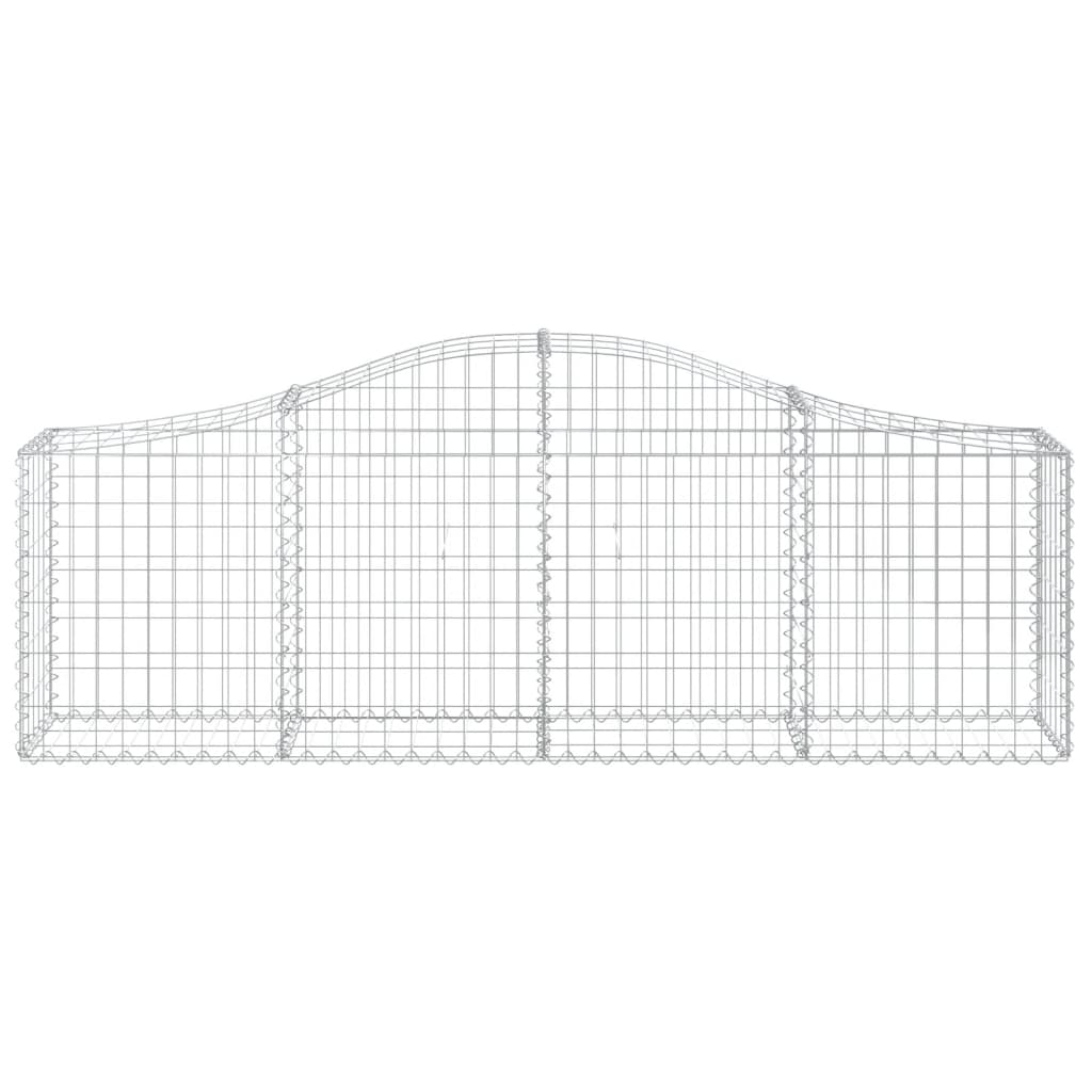 vidaXL Arched Gabion Baskets 11 pcs 200x30x60/80 cm Galvanised Iron