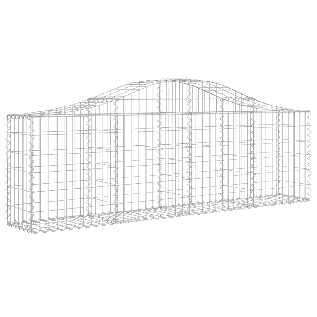 vidaXL Arched Gabion Baskets 13 pcs 200x30x60/80 cm Galvanised Iron