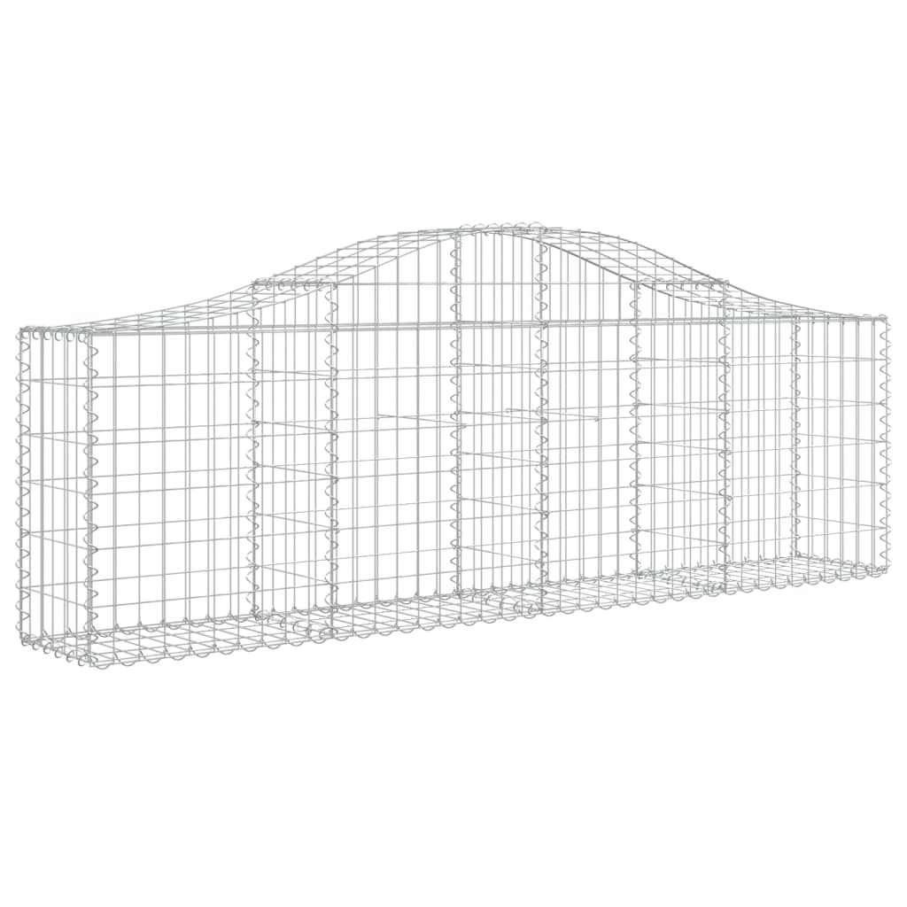 vidaXL Arched Gabion Baskets 14 pcs 200x30x60/80 cm Galvanised Iron