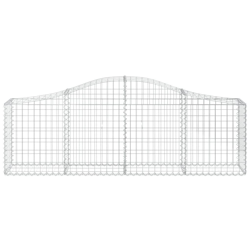 vidaXL Arched Gabion Baskets 14 pcs 200x30x60/80 cm Galvanised Iron