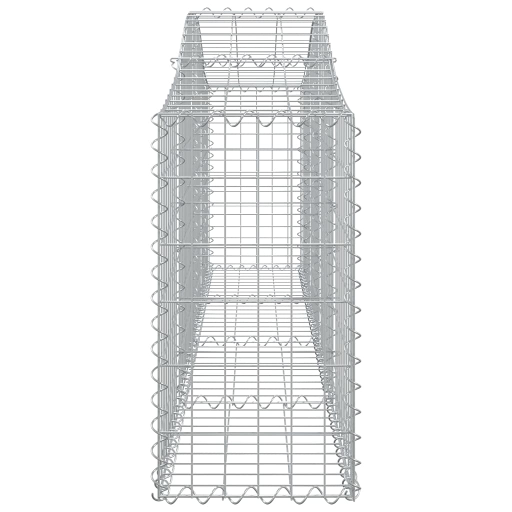 vidaXL Arched Gabion Baskets 14 pcs 200x30x60/80 cm Galvanised Iron