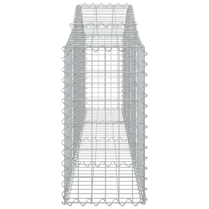 vidaXL Arched Gabion Baskets 14 pcs 200x30x60/80 cm Galvanised Iron