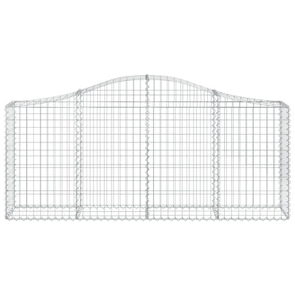 vidaXL Arched Gabion Baskets 2 pcs 200x30x80/100 cm Galvanised Iron