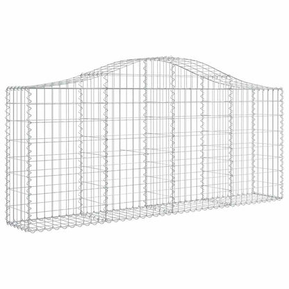 vidaXL Arched Gabion Baskets 8 pcs 200x30x80/100 cm Galvanised Iron