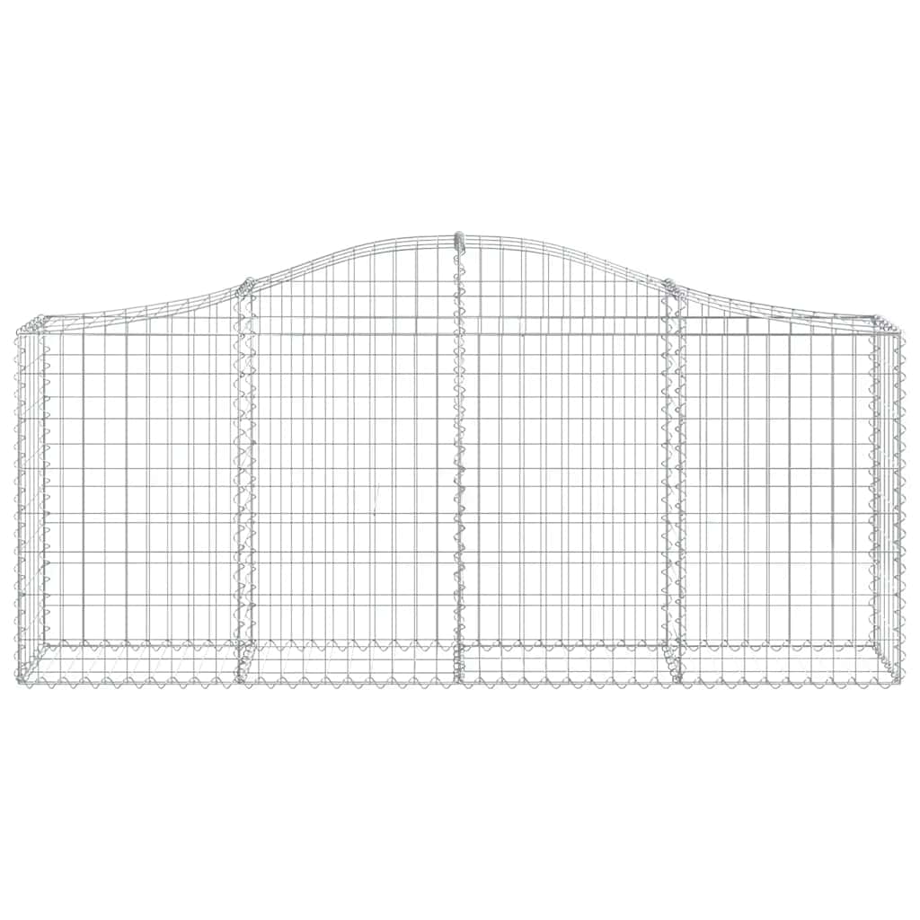 vidaXL Arched Gabion Baskets 8 pcs 200x30x80/100 cm Galvanised Iron