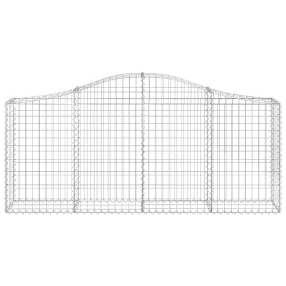 vidaXL Arched Gabion Baskets 8 pcs 200x30x80/100 cm Galvanised Iron
