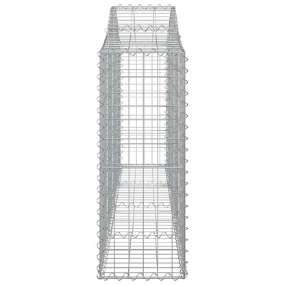 vidaXL Arched Gabion Baskets 8 pcs 200x30x80/100 cm Galvanised Iron