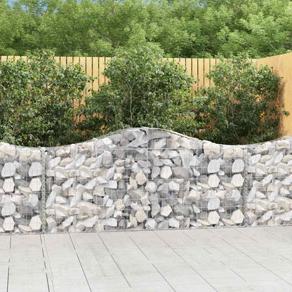 vidaXL Arched Gabion Baskets 8 pcs 200x30x80/100 cm Galvanised Iron