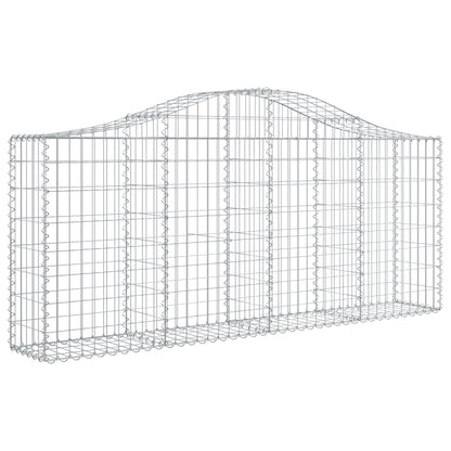 vidaXL Arched Gabion Baskets 9 pcs 200x30x80/100 cm Galvanised Iron