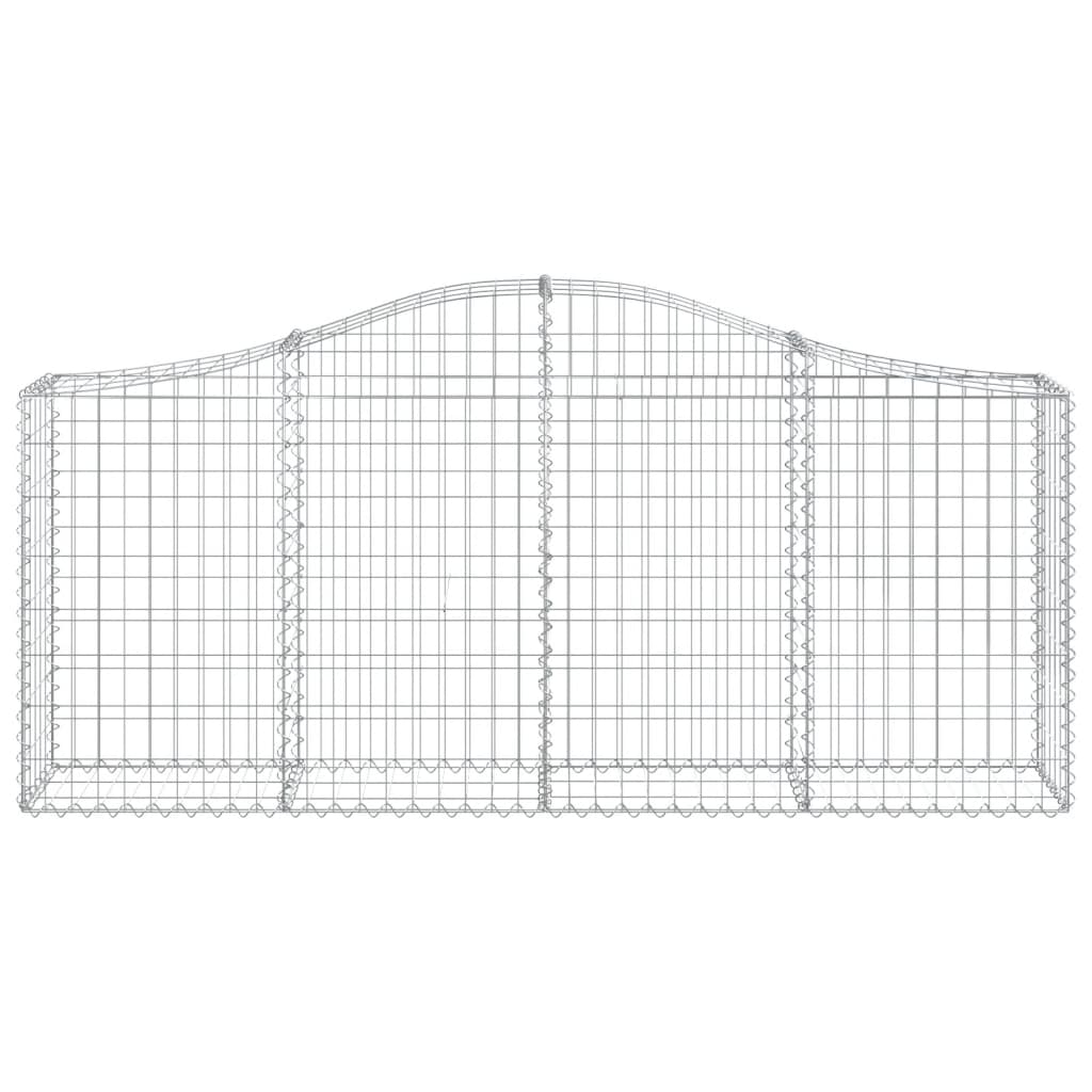 vidaXL Arched Gabion Baskets 9 pcs 200x30x80/100 cm Galvanised Iron