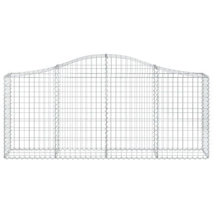 vidaXL Arched Gabion Baskets 9 pcs 200x30x80/100 cm Galvanised Iron