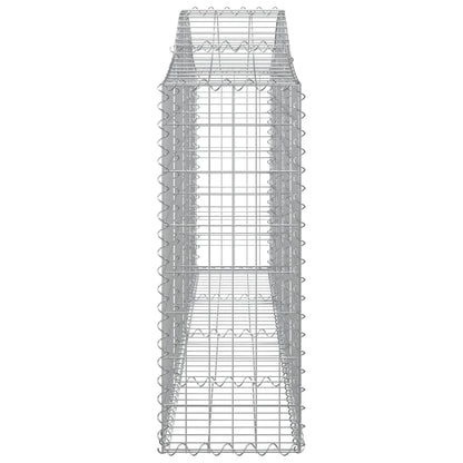 vidaXL Arched Gabion Baskets 10 pcs 200x30x80/100 cm Galvanised Iron