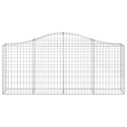 vidaXL Arched Gabion Baskets 11 pcs 200x30x80/100 cm Galvanised Iron
