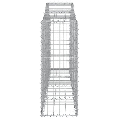 vidaXL Arched Gabion Baskets 11 pcs 200x30x80/100 cm Galvanised Iron