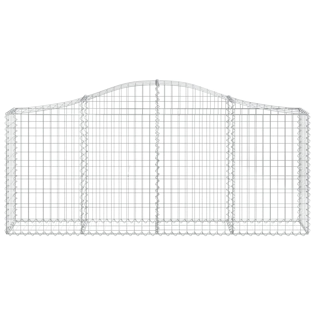 vidaXL Arched Gabion Baskets 12 pcs 200x30x80/100 cm Galvanised Iron