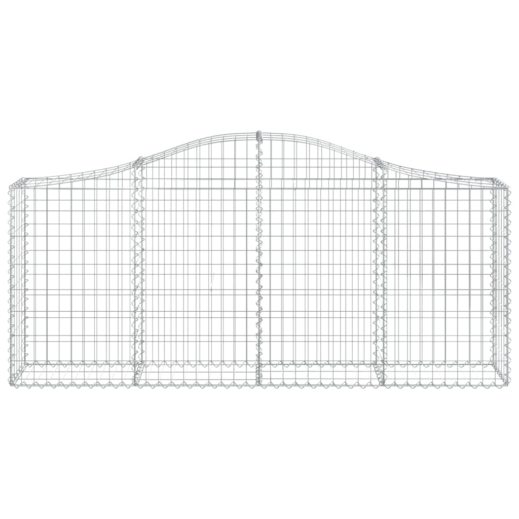 vidaXL Arched Gabion Baskets 14 pcs 200x30x80/100 cm Galvanised Iron