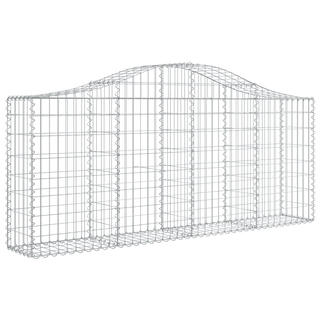 vidaXL Arched Gabion Baskets 15 pcs 200x30x80/100 cm Galvanised Iron