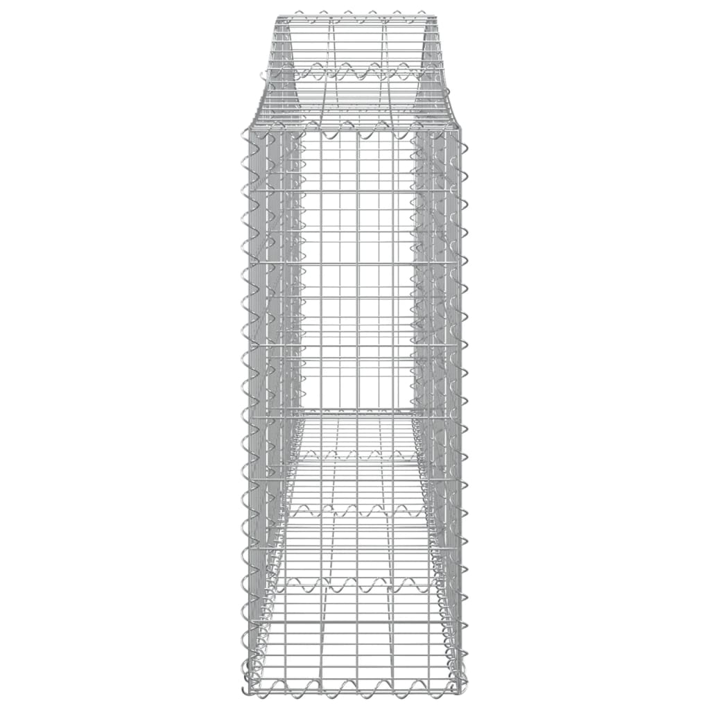 vidaXL Arched Gabion Baskets 15 pcs 200x30x80/100 cm Galvanised Iron