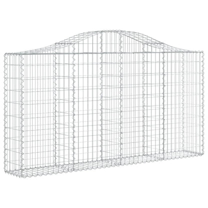 vidaXL Arched Gabion Baskets 2 pcs 200x30x100/120 cm Galvanised Iron