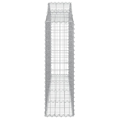 vidaXL Arched Gabion Baskets 2 pcs 200x30x100/120 cm Galvanised Iron