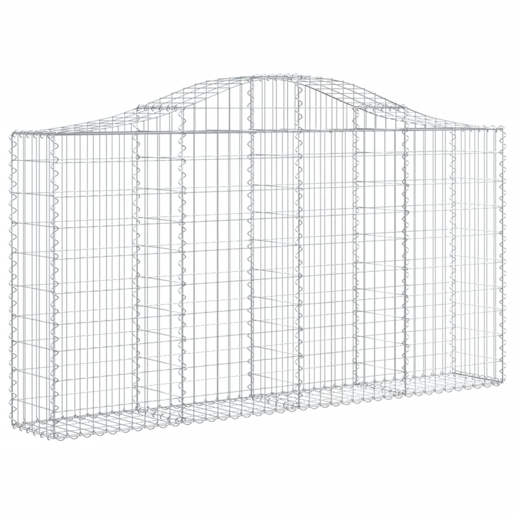 vidaXL Arched Gabion Baskets 4 pcs 200x30x100/120 cm Galvanised Iron
