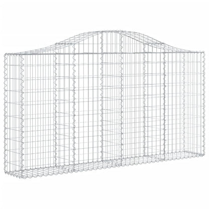 vidaXL Arched Gabion Baskets 4 pcs 200x30x100/120 cm Galvanised Iron
