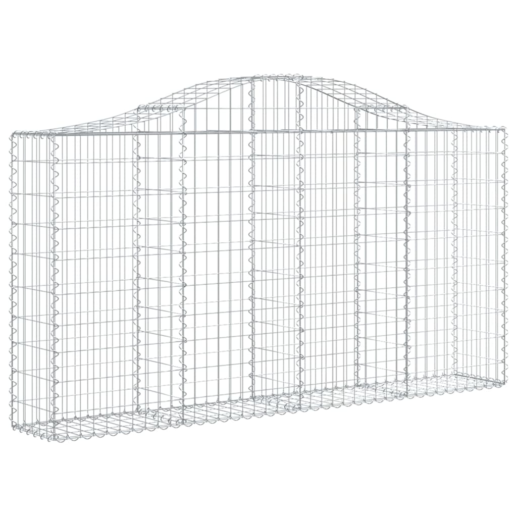 vidaXL Arched Gabion Baskets 9 pcs 200x30x100/120 cm Galvanised Iron