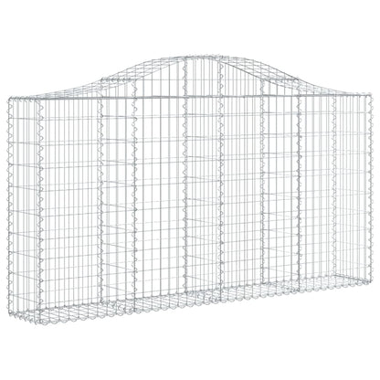 vidaXL Arched Gabion Baskets 9 pcs 200x30x100/120 cm Galvanised Iron