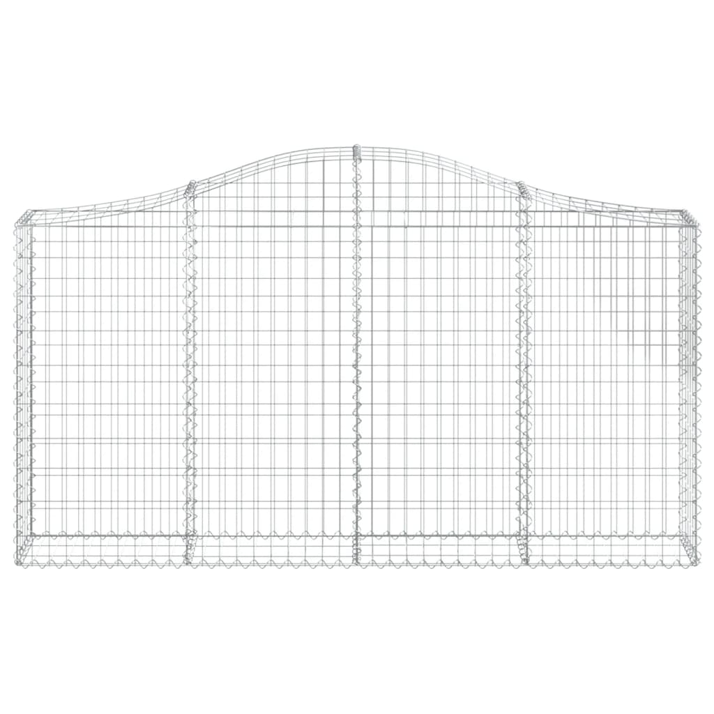 vidaXL Arched Gabion Baskets 9 pcs 200x30x100/120 cm Galvanised Iron