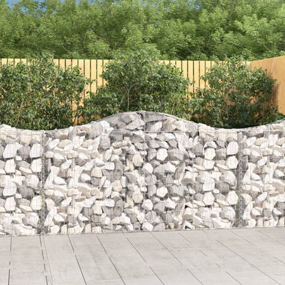 vidaXL Arched Gabion Baskets 9 pcs 200x30x100/120 cm Galvanised Iron