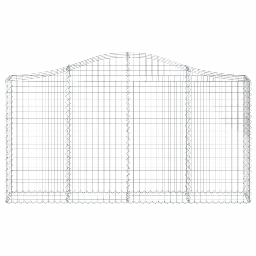 vidaXL Arched Gabion Baskets 10 pcs 200x30x100/120 cm Galvanised Iron