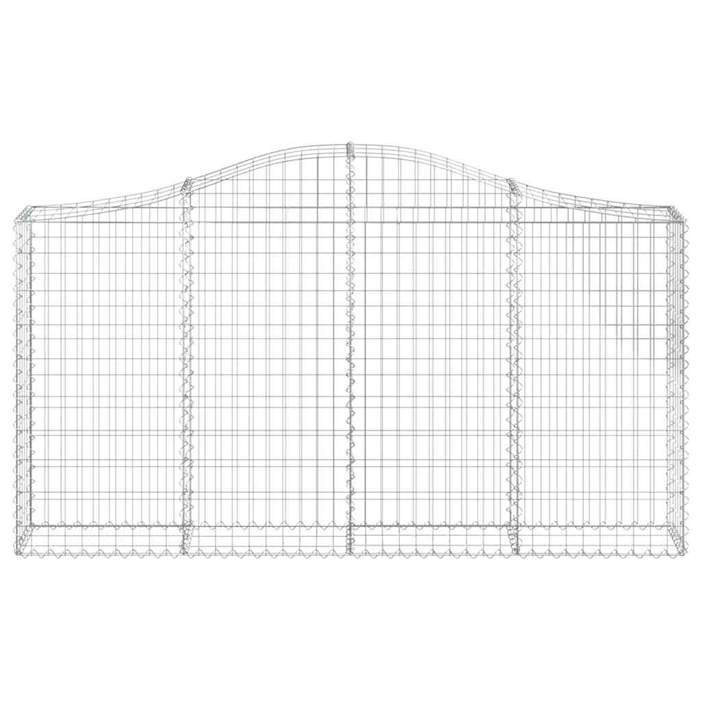 vidaXL Arched Gabion Baskets 12 pcs 200x30x100/120 cm Galvanised Iron