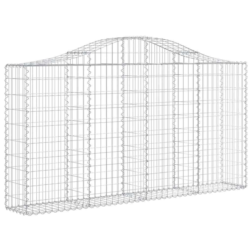 vidaXL Arched Gabion Baskets 13 pcs 200x30x100/120 cm Galvanised Iron