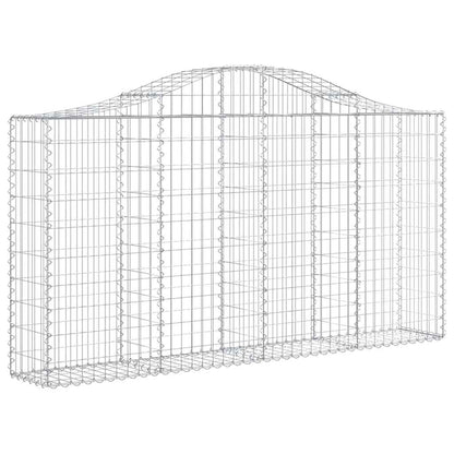 vidaXL Arched Gabion Baskets 13 pcs 200x30x100/120 cm Galvanised Iron