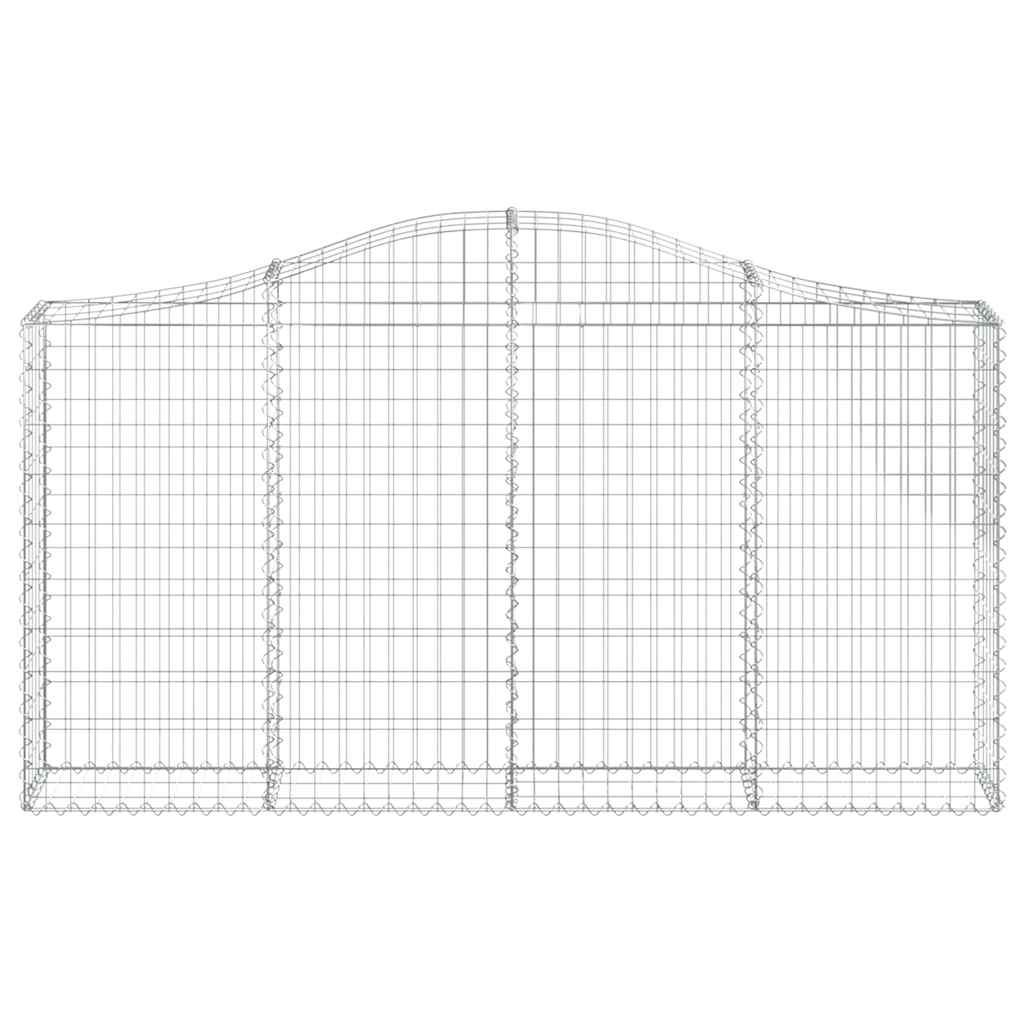 vidaXL Arched Gabion Baskets 13 pcs 200x30x100/120 cm Galvanised Iron