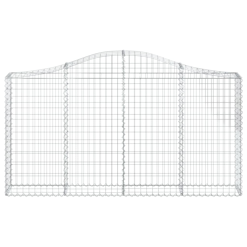 vidaXL Arched Gabion Baskets 15 pcs 200x30x100/120 cm Galvanised Iron