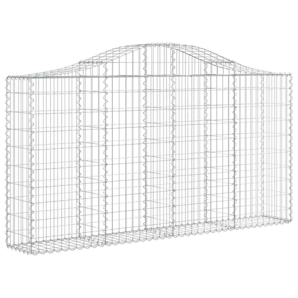 vidaXL Arched Gabion Baskets 18 pcs 200x30x100/120 cm Galvanised Iron