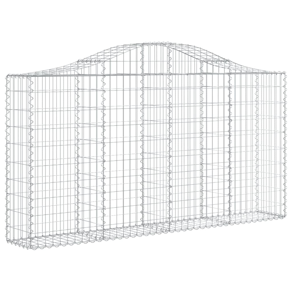vidaXL Arched Gabion Baskets 20 pcs 200x30x100/120 cm Galvanised Iron