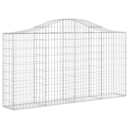 vidaXL Arched Gabion Baskets 30 pcs 200x30x100/120 cm Galvanised Iron
