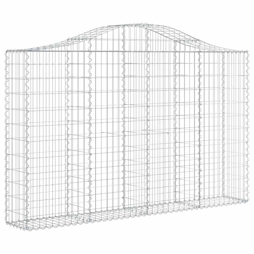 vidaXL Arched Gabion Baskets 2 pcs 200x30x120/140 cm Galvanised Iron
