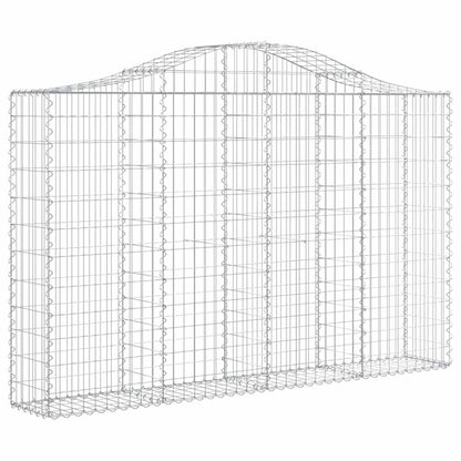 vidaXL Arched Gabion Baskets 2 pcs 200x30x120/140 cm Galvanised Iron
