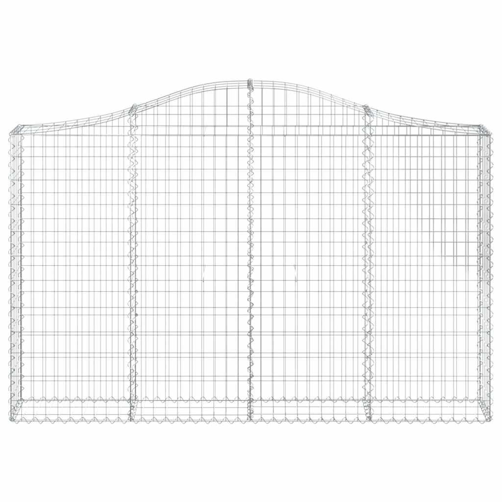 vidaXL Arched Gabion Baskets 2 pcs 200x30x120/140 cm Galvanised Iron