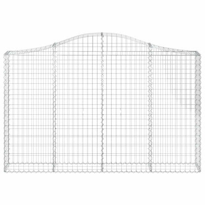 vidaXL Arched Gabion Baskets 2 pcs 200x30x120/140 cm Galvanised Iron