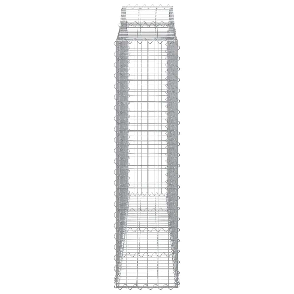 vidaXL Arched Gabion Baskets 2 pcs 200x30x120/140 cm Galvanised Iron