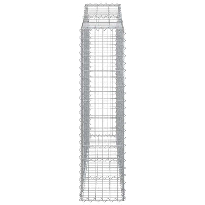 vidaXL Arched Gabion Baskets 2 pcs 200x30x120/140 cm Galvanised Iron