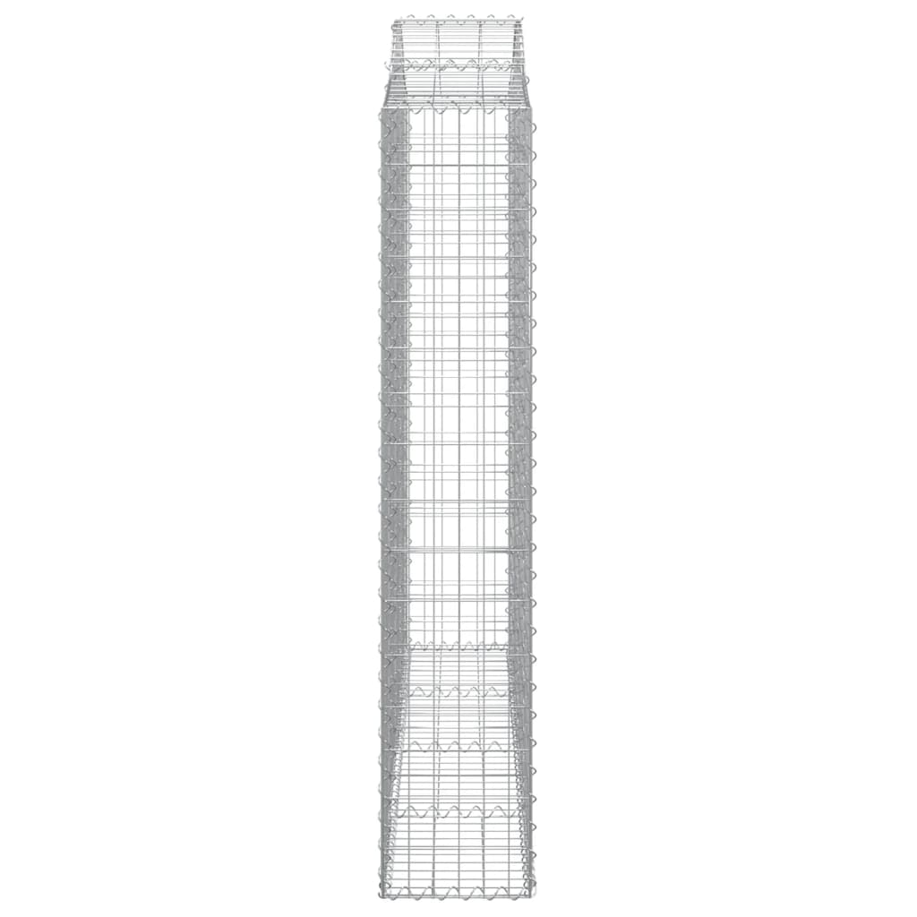 vidaXL Arched Gabion Baskets 2 pcs 200x30x160/180 cm Galvanised Iron