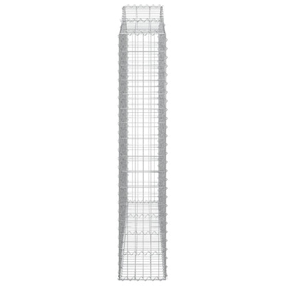 vidaXL Arched Gabion Baskets 2 pcs 200x30x160/180 cm Galvanised Iron